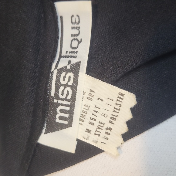 Vtg 70s-80s MISS-TIQUE Black V-neck Long Sleeve Witchycore Adam's Family Maxi - Picture 3 of 13